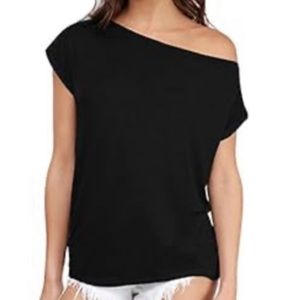 Sarin Mathews Black Off the Shoulder top. Size medium.